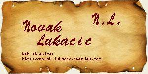 Novak Lukačić vizit kartica